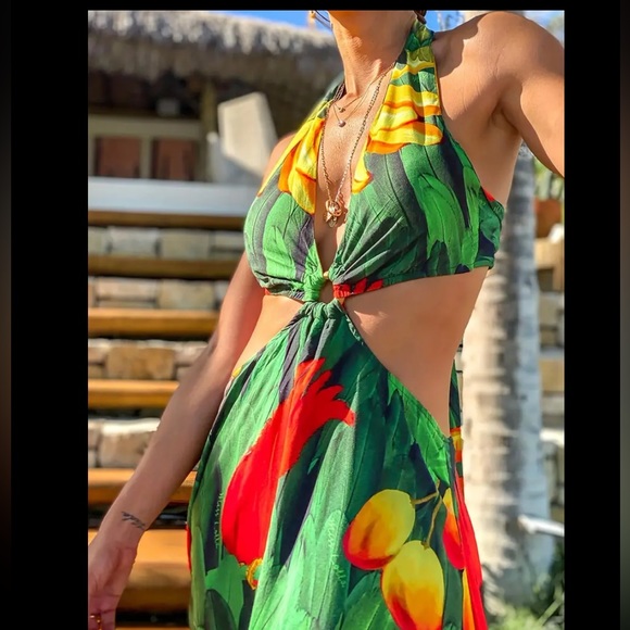 ‼️Final price list will remove down afternoon bikini Cover Up halter Dress - Picture 4 of 16